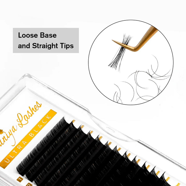 Mega Volume Lashes 0.03mm Ultra Black Materials - Swaniyalashes