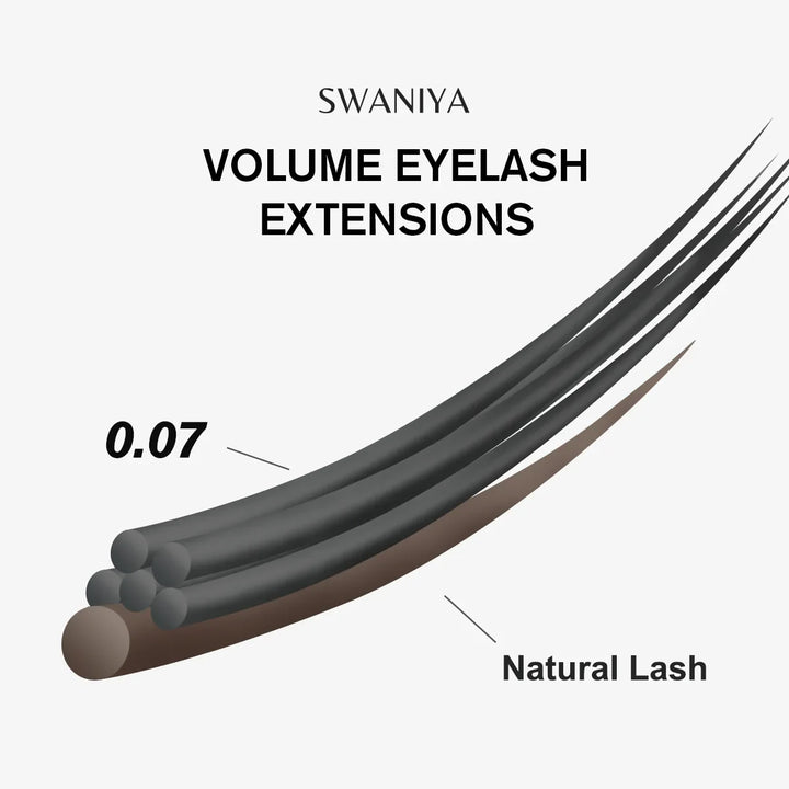 0.07mm Cashmere Russian Volume Eyelash Extensions - Swaniyalashes