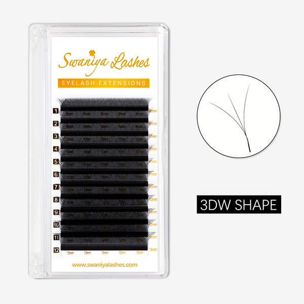 0.07mm 3D W shape Clover Lashes - Swaniyalashes
