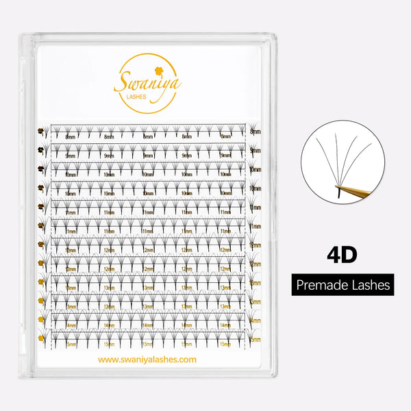 4D Premade Lashes (240 fans) - Swaniyalashes