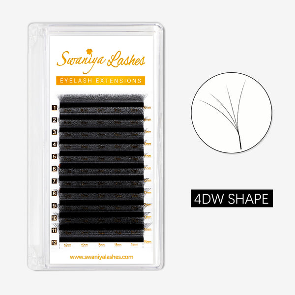 0.07mm 4D W shape Clover Lashes - Swaniyalashes
