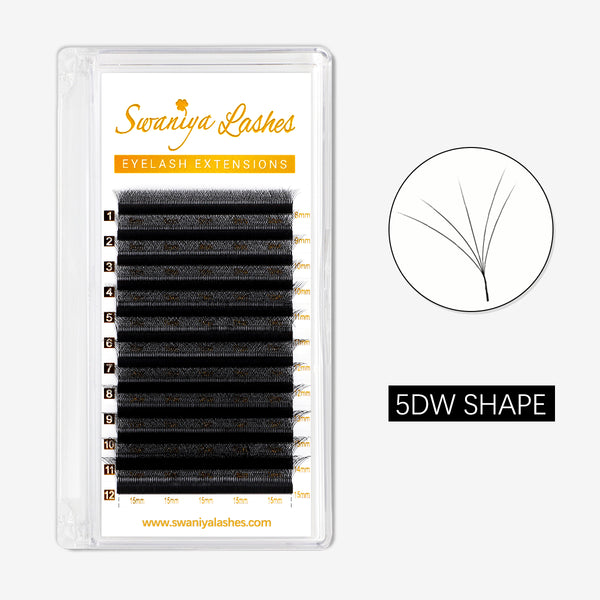 0.07mm 5D W shape Clover Lashes - Swaniyalashes