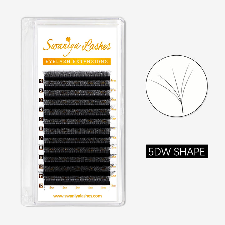 0.07mm 5D W shape Clover Lashes - Swaniyalashes