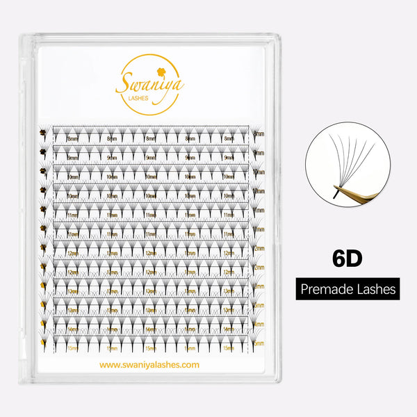 6D Premade Lashes (240 fans) - Swaniyalashes