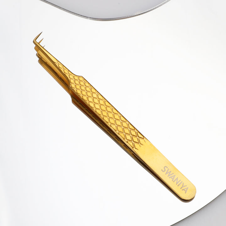 Fiber Tip Tweezers F-SWG-01 for Volume Lashes - Swaniyalashes