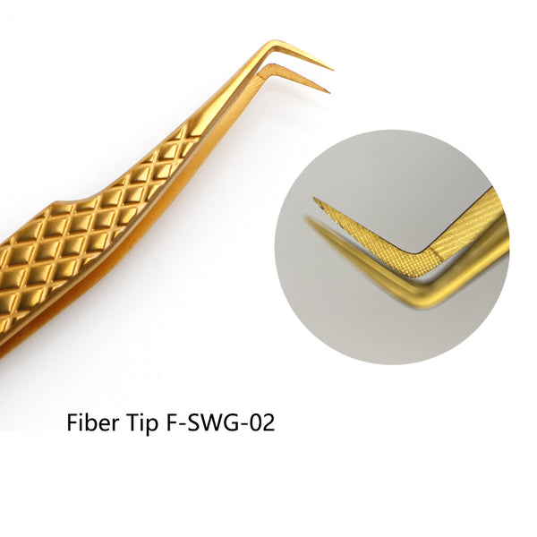 Fiber Tip Tweezers 80 degree F-SWG-02 for Volume Lashes - Swaniyalashes