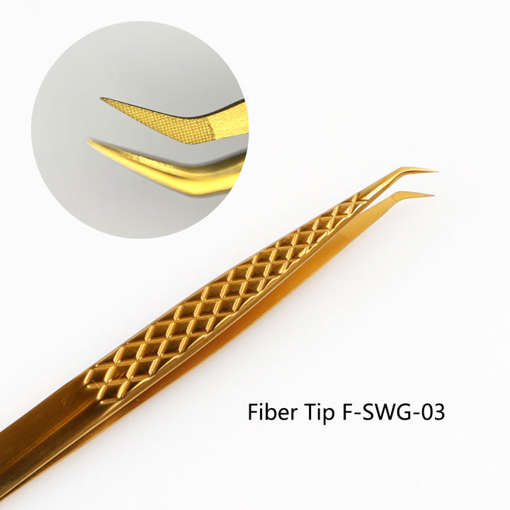 Fiber Tip Tweezers F-SWG-03 for Volume Lashes - Swaniyalashes