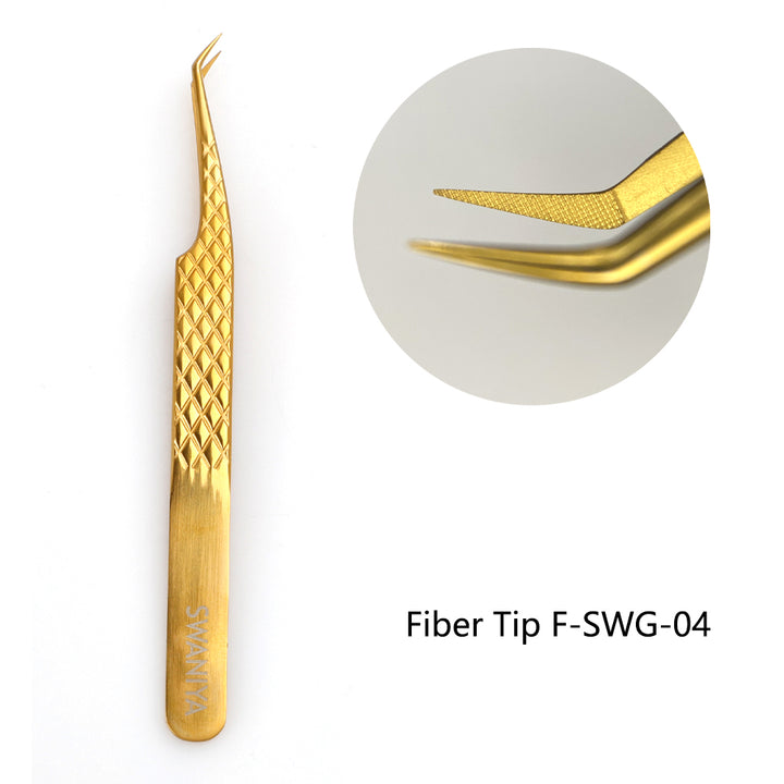 Fiber Tip Tweezers F-SWG-04 for Volume Lashes - Swaniyalashes