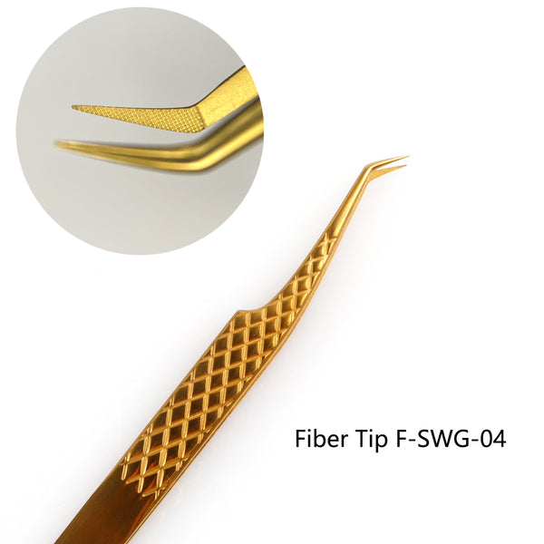 Fiber Tip Tweezers F-SWG-04 for Volume Lashes - Swaniyalashes