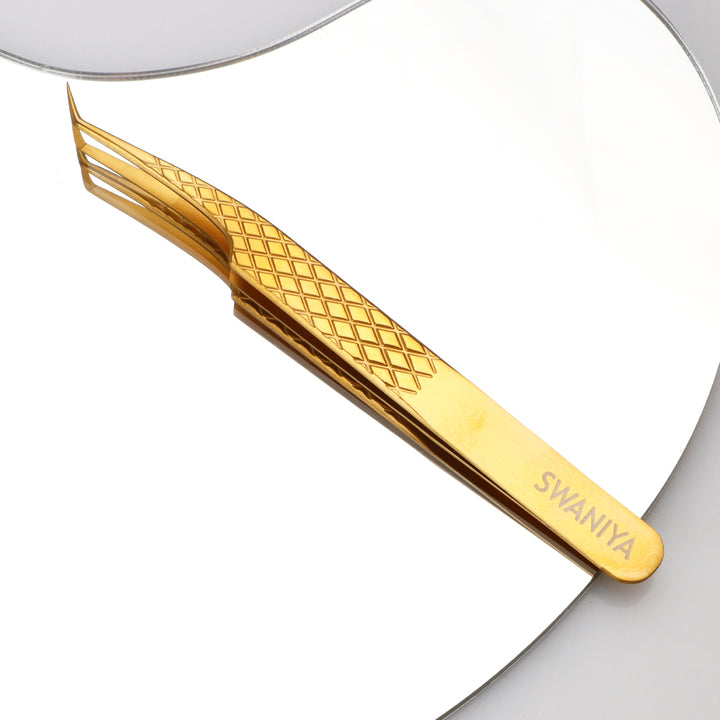 Fiber Tip Tweezers F-SWG-04 for Volume Lashes - Swaniyalashes