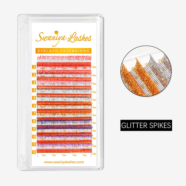 0.15mm Glitter Premade Spikes Lashes - Swaniyalashes