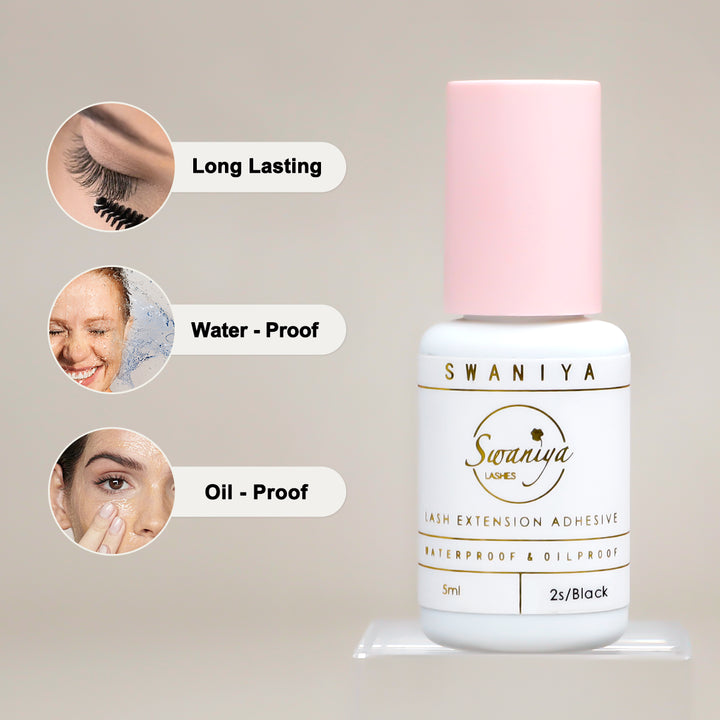 Lash Glue 2s dry Waterproof and Black Color - Swaniyalashes