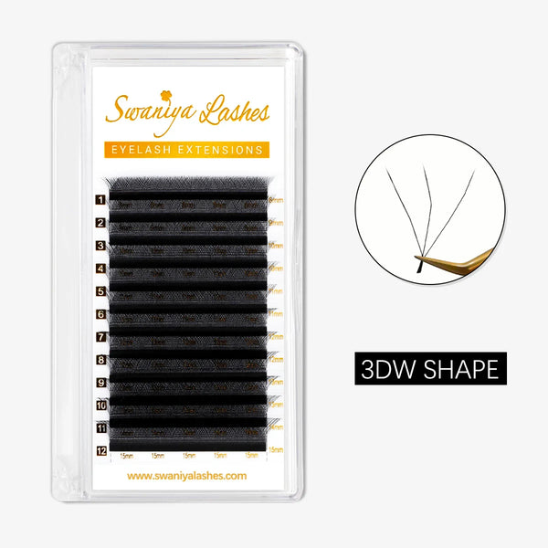 0.07mm 3D W shape Clover Lashes - Swaniyalashes