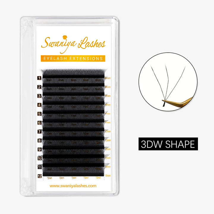 0.07mm 3D W shape Clover Lashes - Swaniyalashes