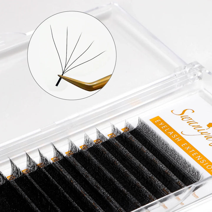 0.07mm 5D W shape Clover Lashes - Swaniyalashes