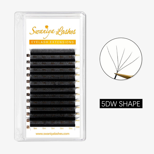 0.07mm 5D W shape Clover Lashes - Swaniyalashes