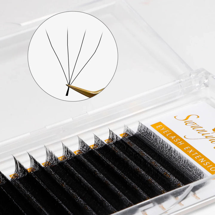 0.07mm 4D W shape Clover Lashes - Swaniyalashes
