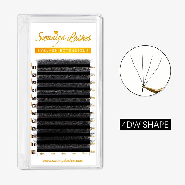 0.07mm 4D W shape Clover Lashes - Swaniyalashes