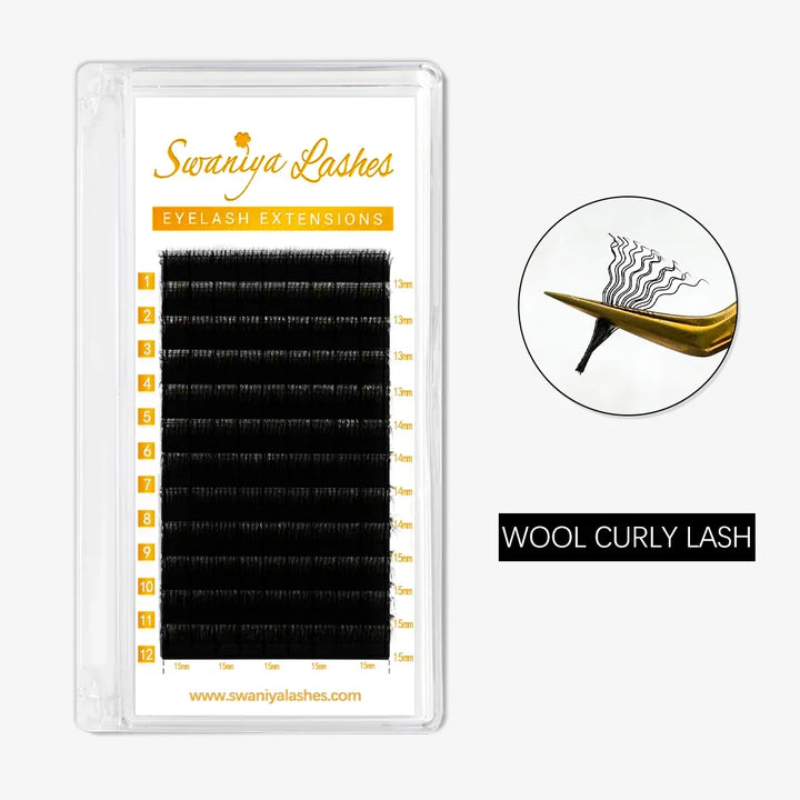 Wool Curly Lash Extenisons - Swaniyalashes