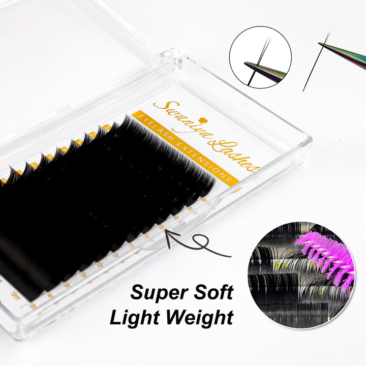 0.20mm Cashmere Flat Eyelash Extensions - Swaniyalashes
