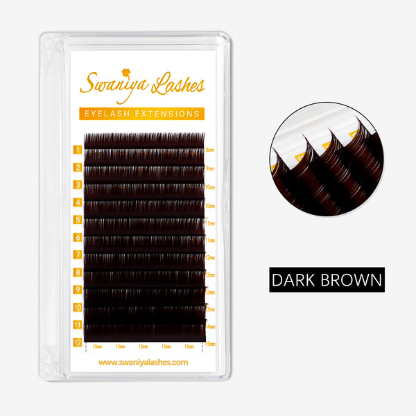 0.07mm Premium Dark Brown Lashes - Swaniyalashes