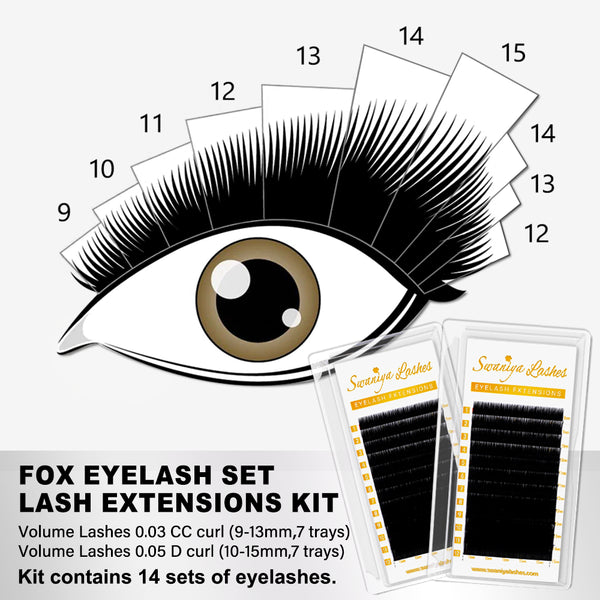 Fox Eye Lash Extensions Kit - Swaniyalashes
