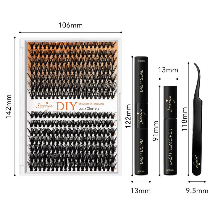 DIY Lash Clusters Kits 30D+40D D curl 10-16MIX - Swaniyalashes