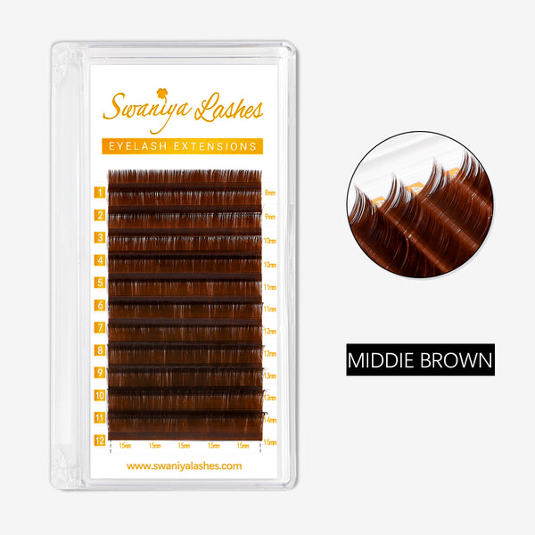 Middle Brown Lashes - Swaniyalashes