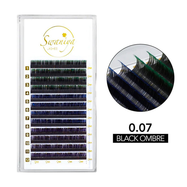 Black Ombre Lashes 0.07 - Swaniyalashes