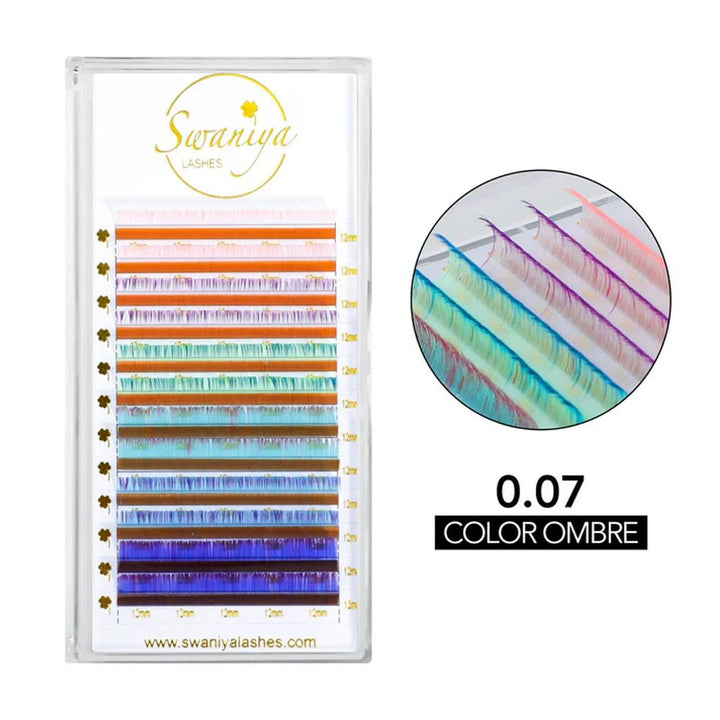 0.07mm Different Color Ombre Lashes - Swaniyalashes