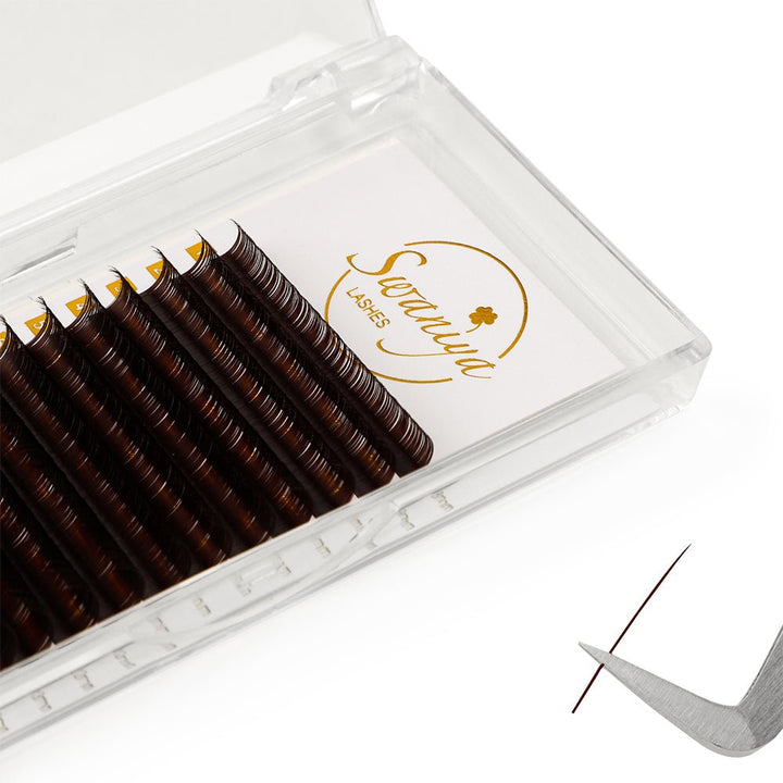 Premium Cashmere Dark Brown Lashes 0.07 - Swaniyalashes