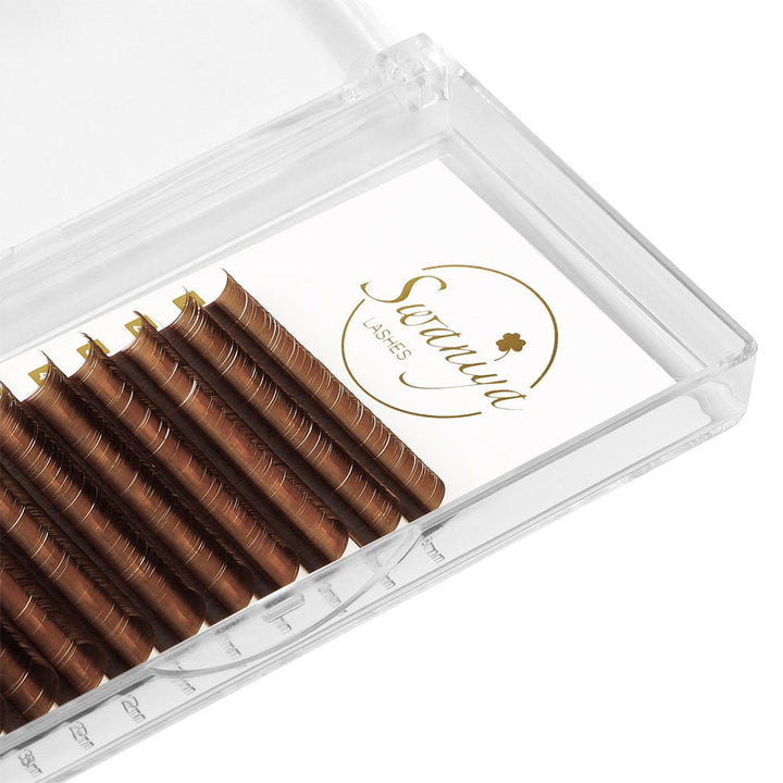 Premium Cashmere Light Brown Lashes 0.07 - Swaniyalashes