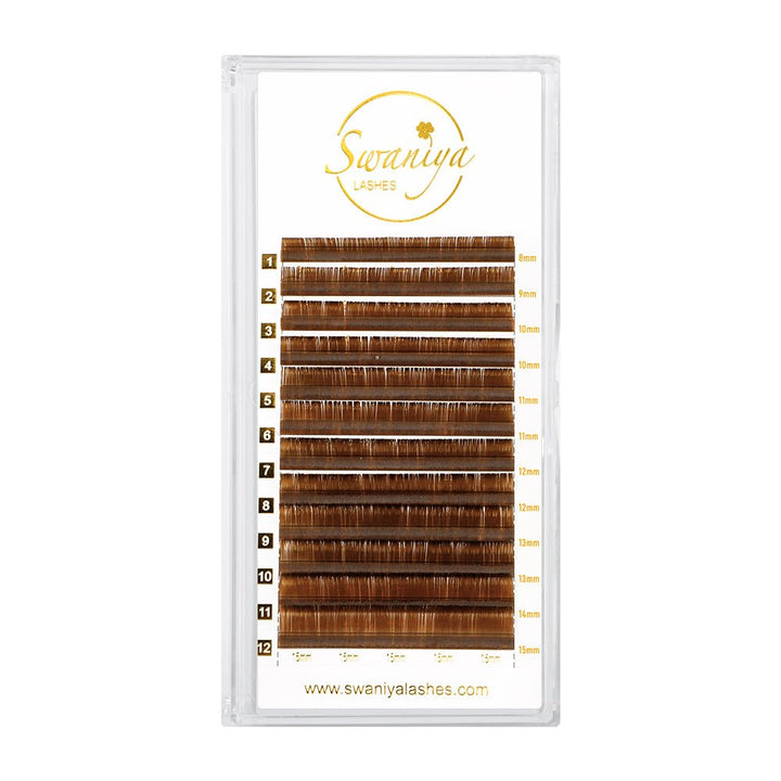 Premium Cashmere Light Brown Lashes 0.07 - Swaniyalashes