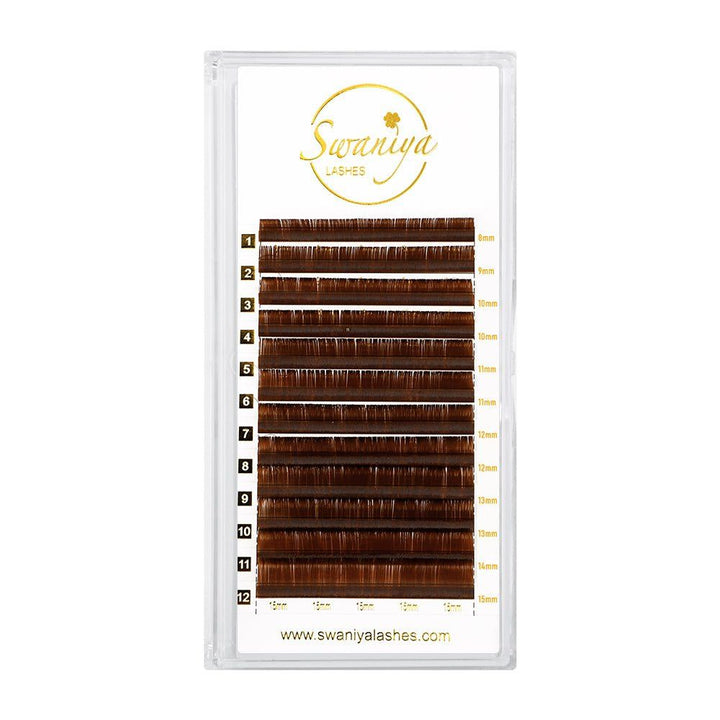 Premium Cashmere Middle Brown Lashes 0.07 - Swaniyalashes