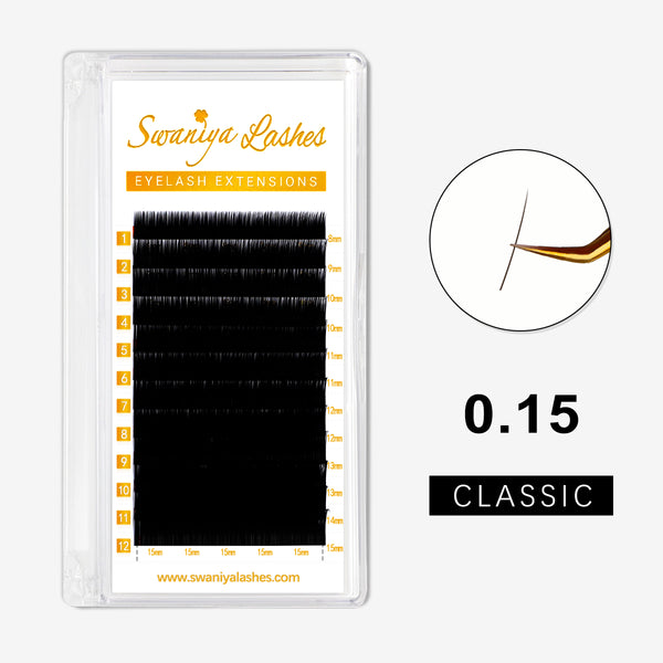 0.15mm Premium Classic Eyelash Extensions - Swaniyalashes