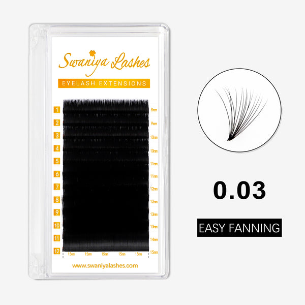 0.03mm Cashmere Easy Fanning Volume Lashes - Swaniyalashes