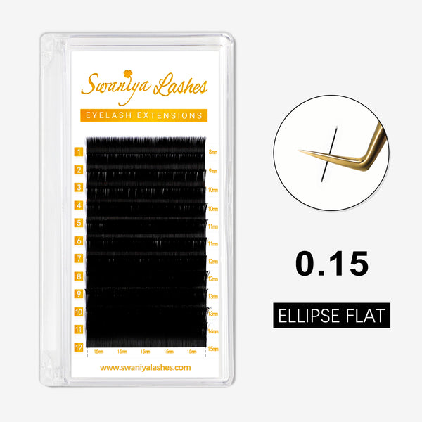 0.15mm Ellipse Flat Eyelash Extensions - Swaniyalashes