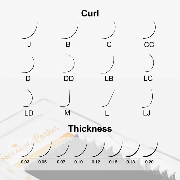 0.07mm Cashmere Russian Volume Eyelash Extensions - Swaniyalashes