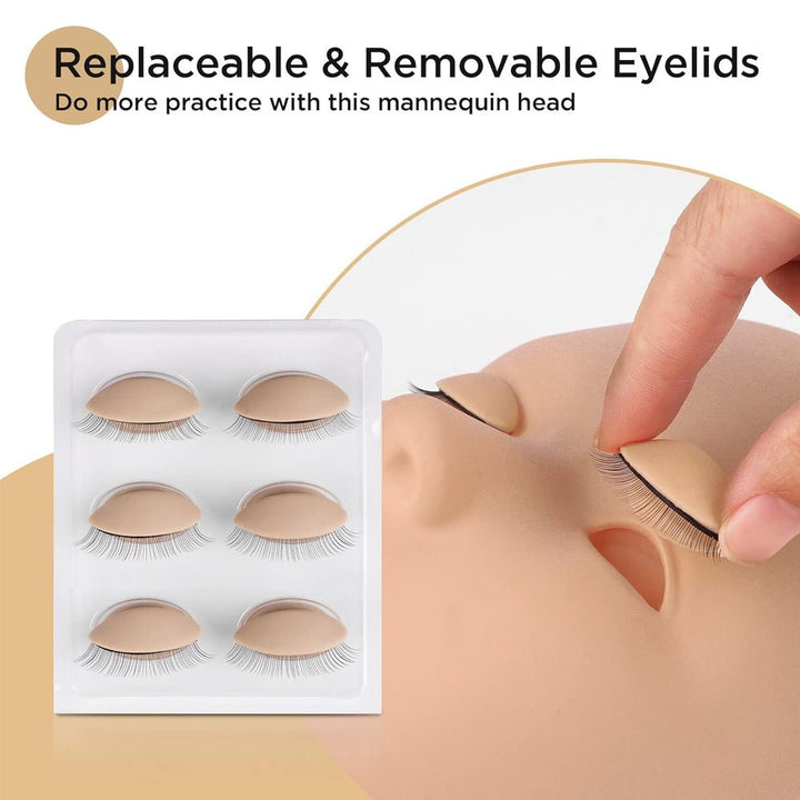 Training Mannequin Head (replacement eyelids) - Swaniyalashes