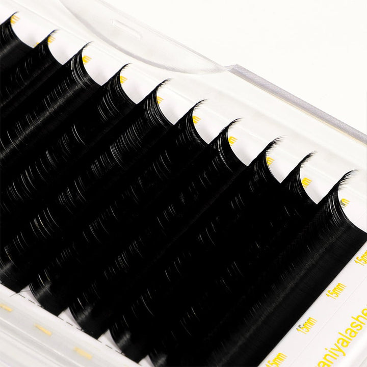 0.03mm Ultra Black Mega Volume Eyelash Extensions - Swaniyalashes